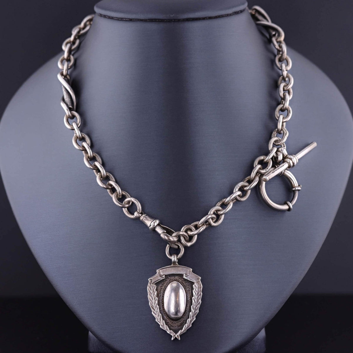 Antique Sterling Silver Albert Choker Chain - Trademark Antiques