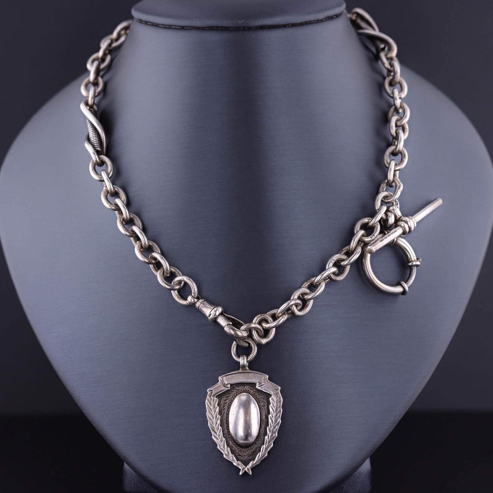 Antique Sterling Silver Albert Choker Chain - Trademark Antiques