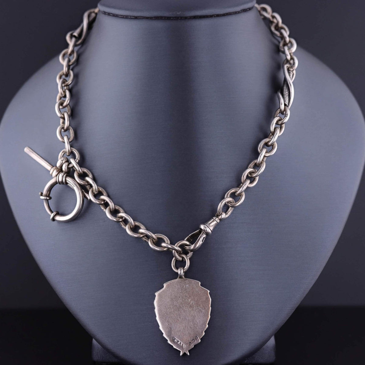 Antique Sterling Silver Albert Choker Chain - Trademark Antiques