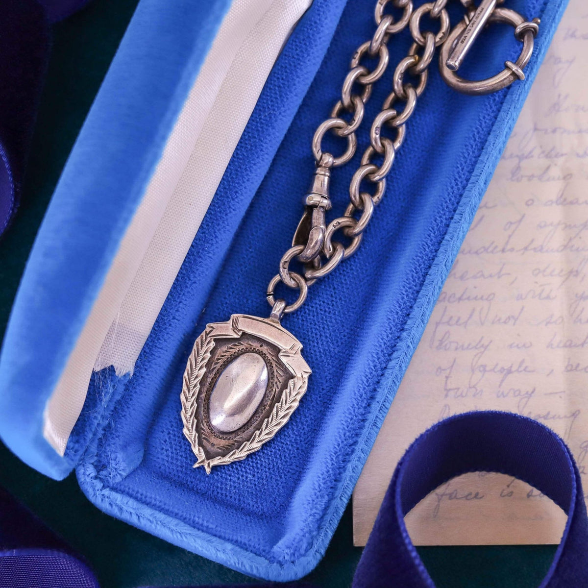 Antique Sterling Silver Albert Choker Chain - Trademark Antiques