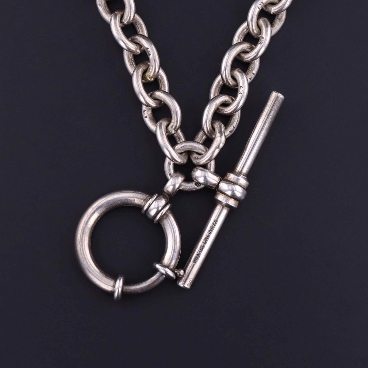 Antique Sterling Silver Albert Choker Chain - Trademark Antiques