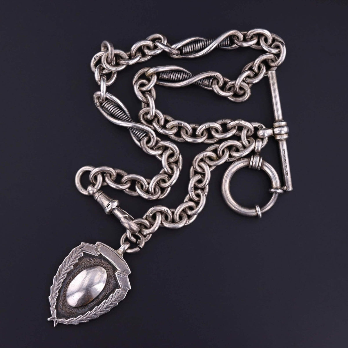Antique Sterling Silver Albert Choker Chain - Trademark Antiques
