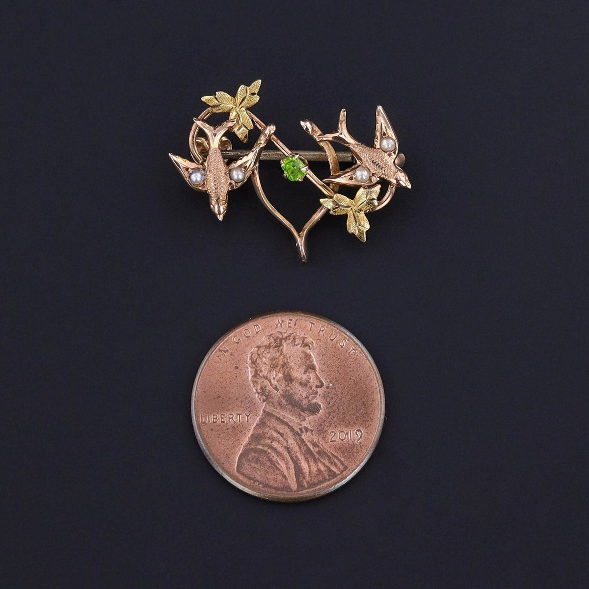 Antique Swallow Brooch of 10k Gold - Trademark Antiques