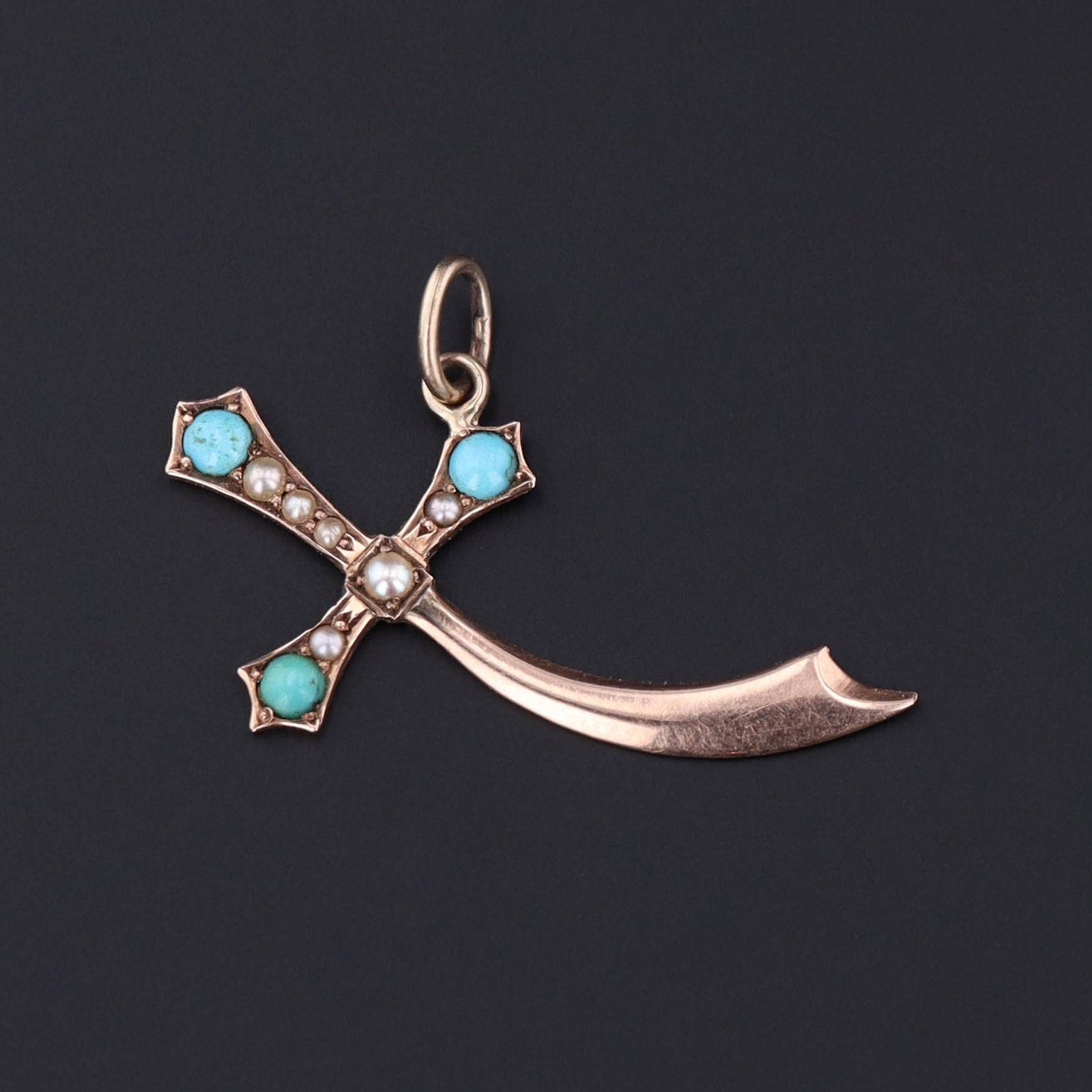 Antique Sword Pendant of 10k Gold - Trademark Antiques