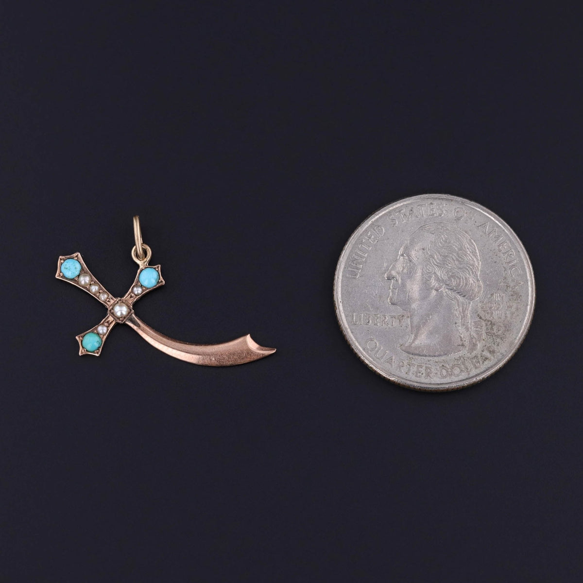 Antique Sword Pendant of 10k Gold - Trademark Antiques