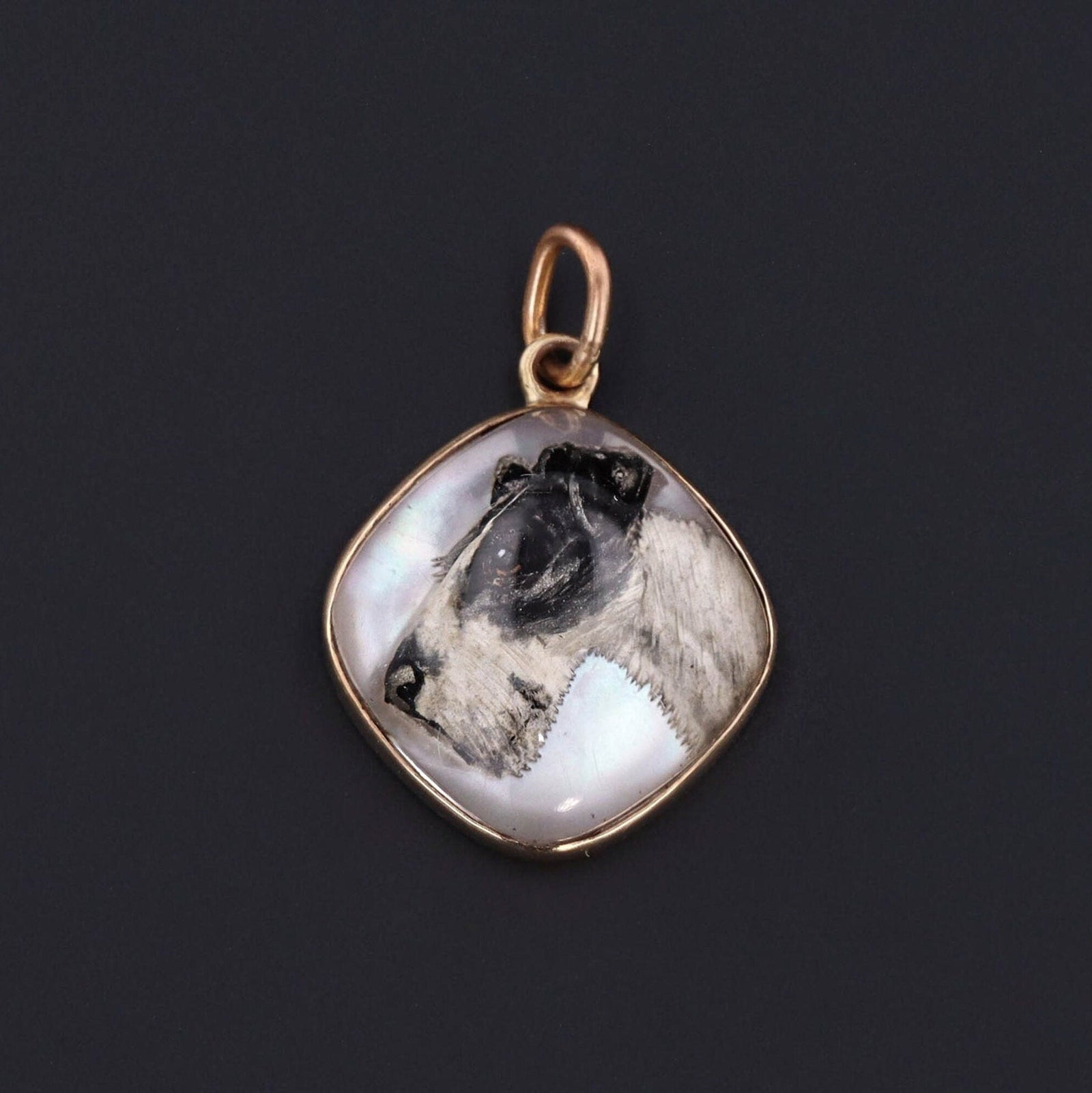 Antique Terrier Dog Conversion Charm of 14k Gold - Trademark Antiques