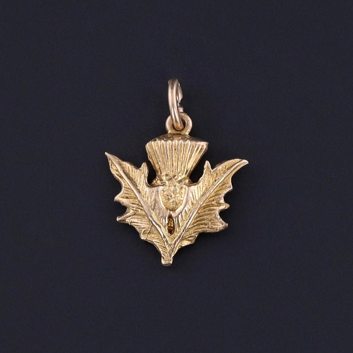 Antique Thistle Charm of 10k Gold - Trademark Antiques