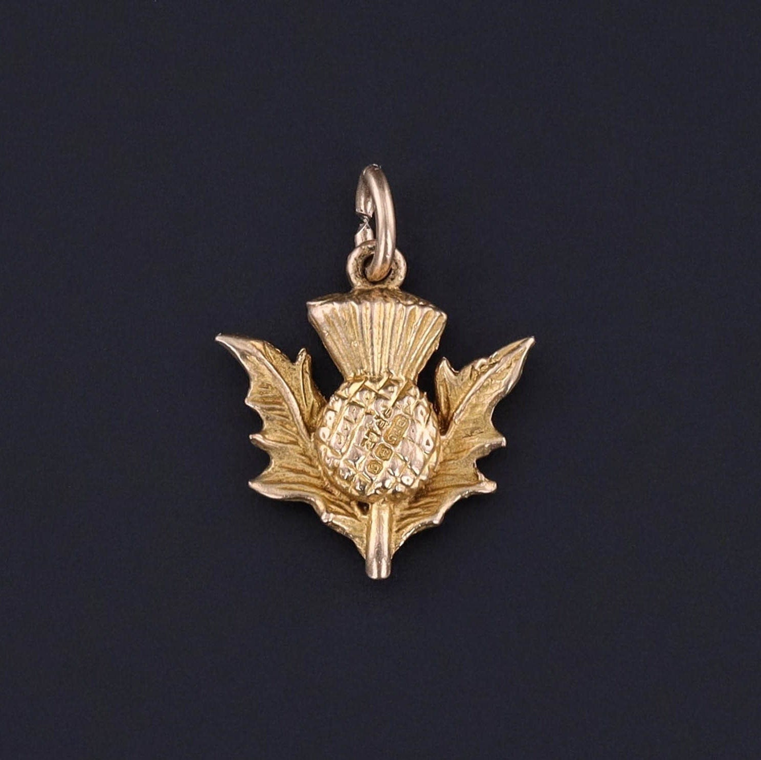 Antique Thistle Charm of 10k Gold - Trademark Antiques