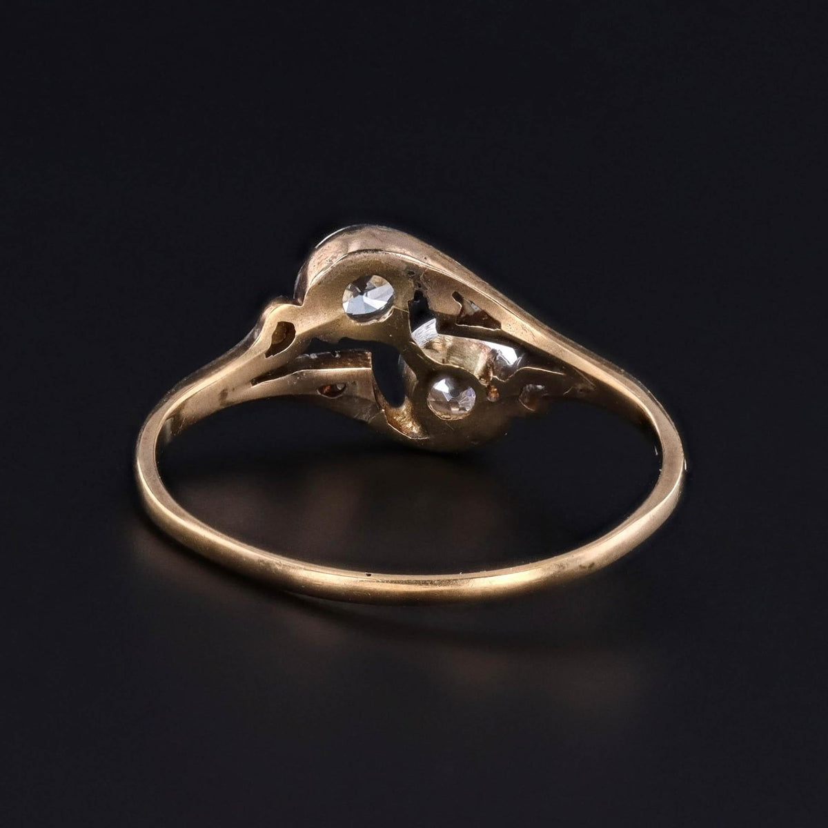 Antique Toi et Moi Diamond Ring of 14k Gold - Trademark Antiques