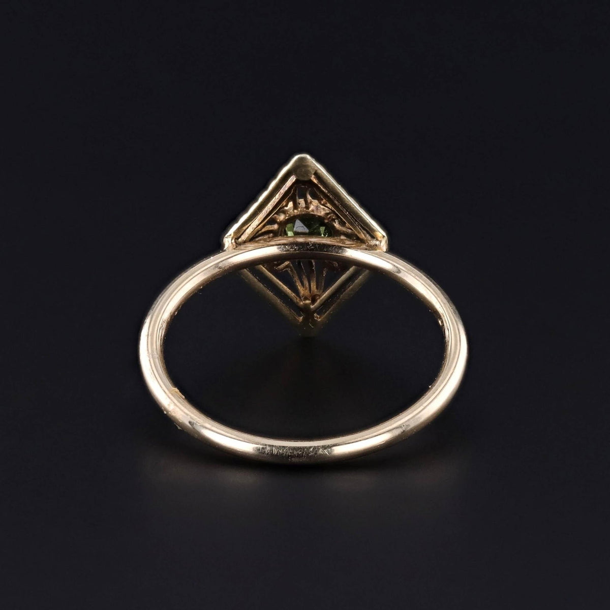 Antique Tourmaline Filigree Ring of 14k Gold - Trademark Antiques