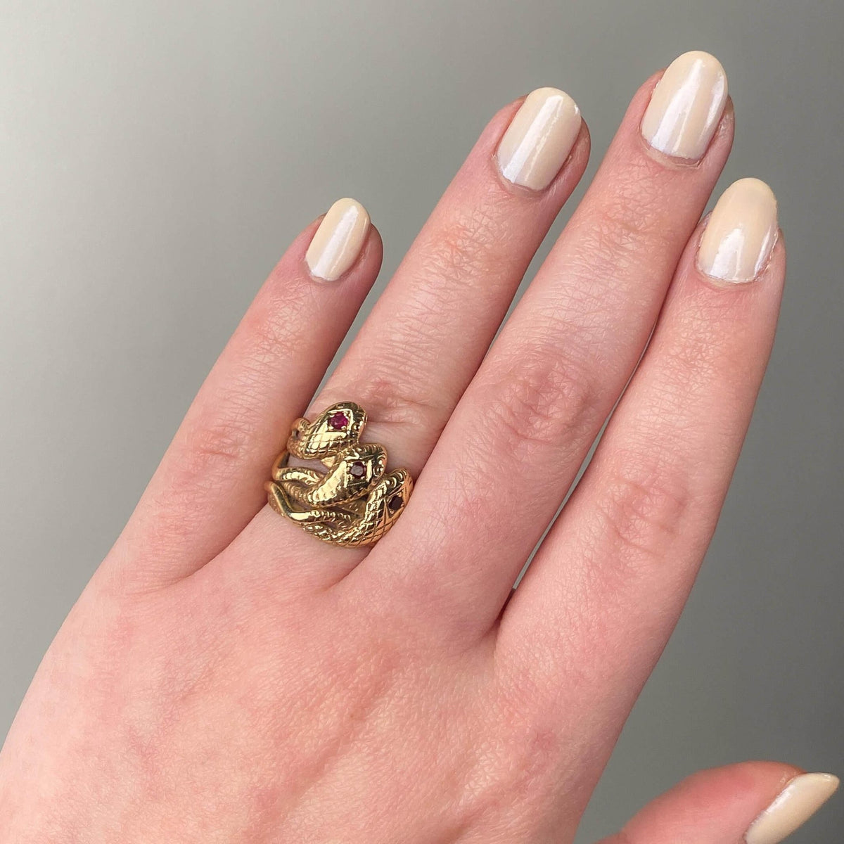Antique Triple Snake Ring of 14k Gold - Trademark Antiques
