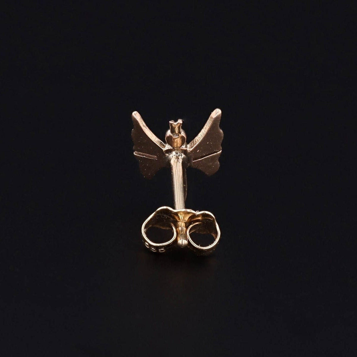 Antique Turquoise and Pearl Single Stud Butterfly Earring - Trademark Antiques