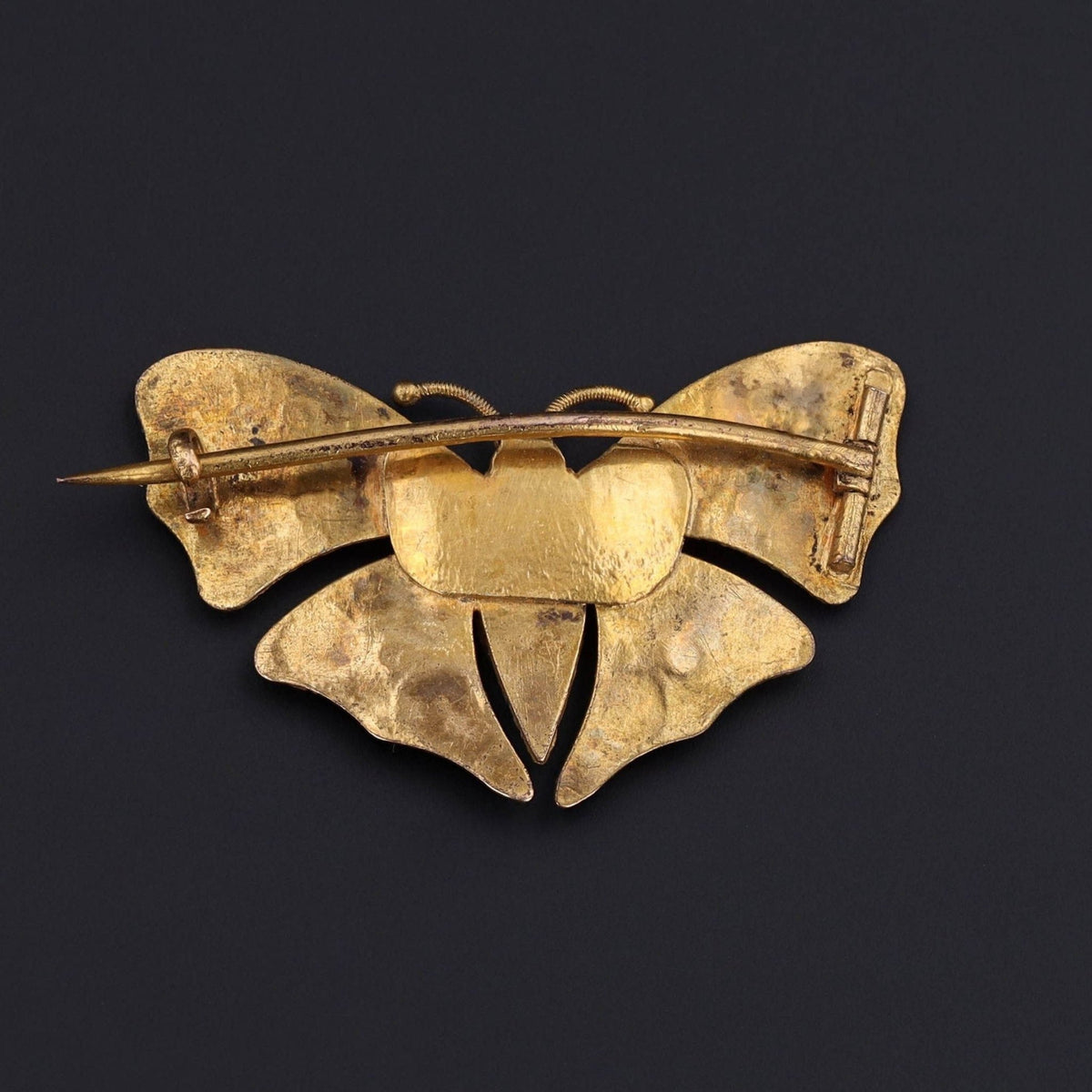 Antique Turquoise Butterfly Brooch of 14k Gold - Trademark Antiques