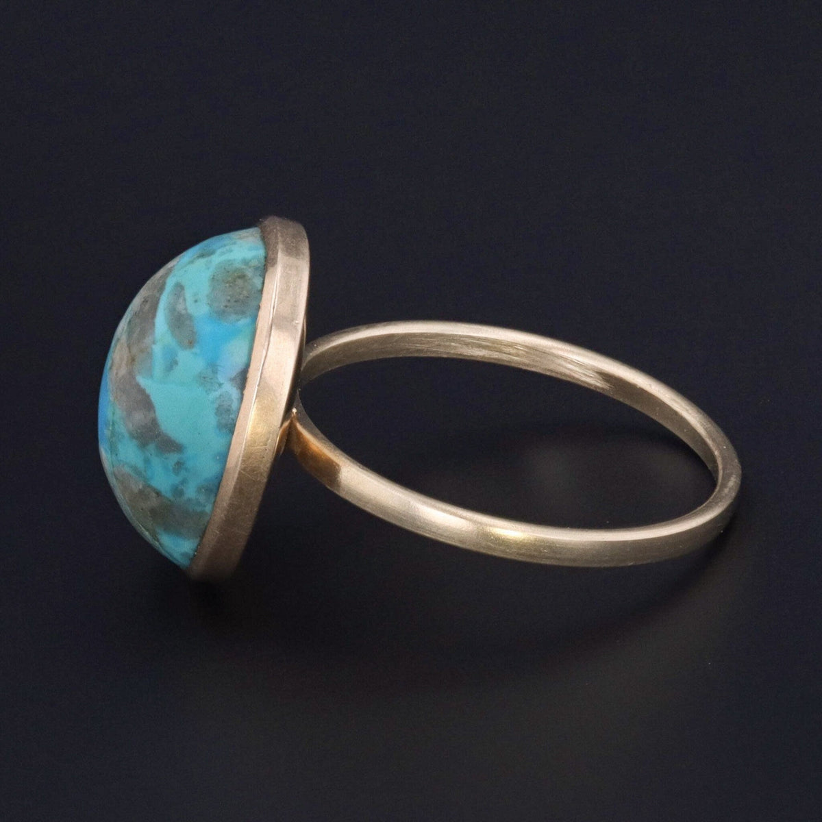 Antique Turquoise Conversion Ring of 14k Gold - Trademark Antiques