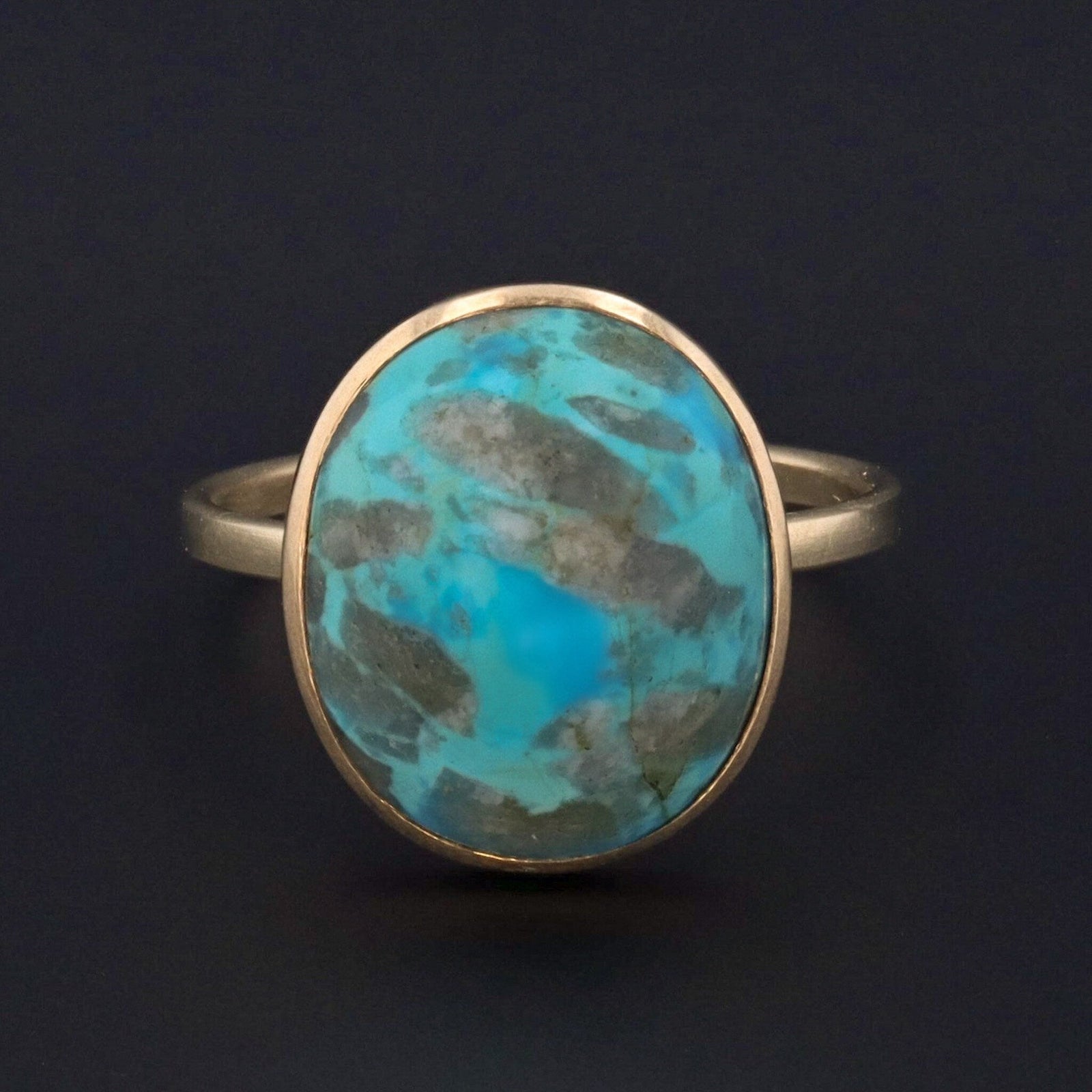 Antique Turquoise Conversion Ring of 14k Gold - Trademark Antiques