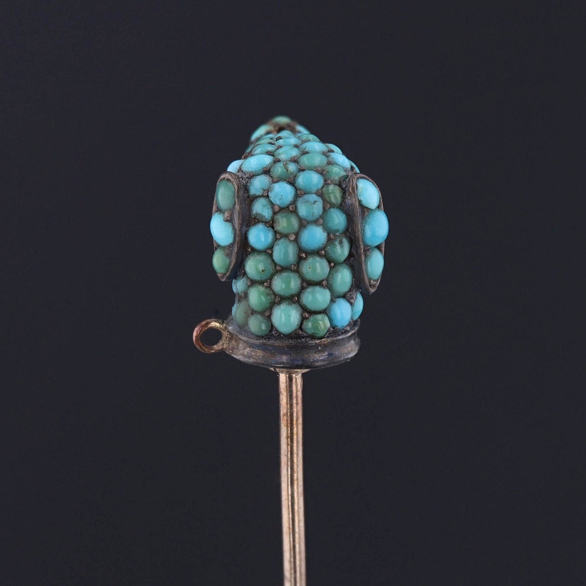 Antique Turquoise Dog Stickpin - Trademark Antiques