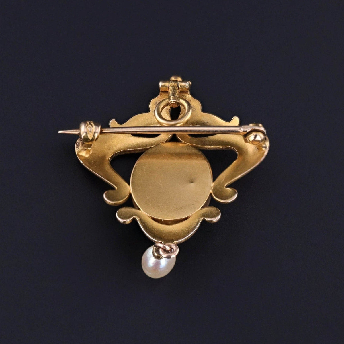 Antique Turquoise Pendant Brooch of 14k Gold - Trademark Antiques