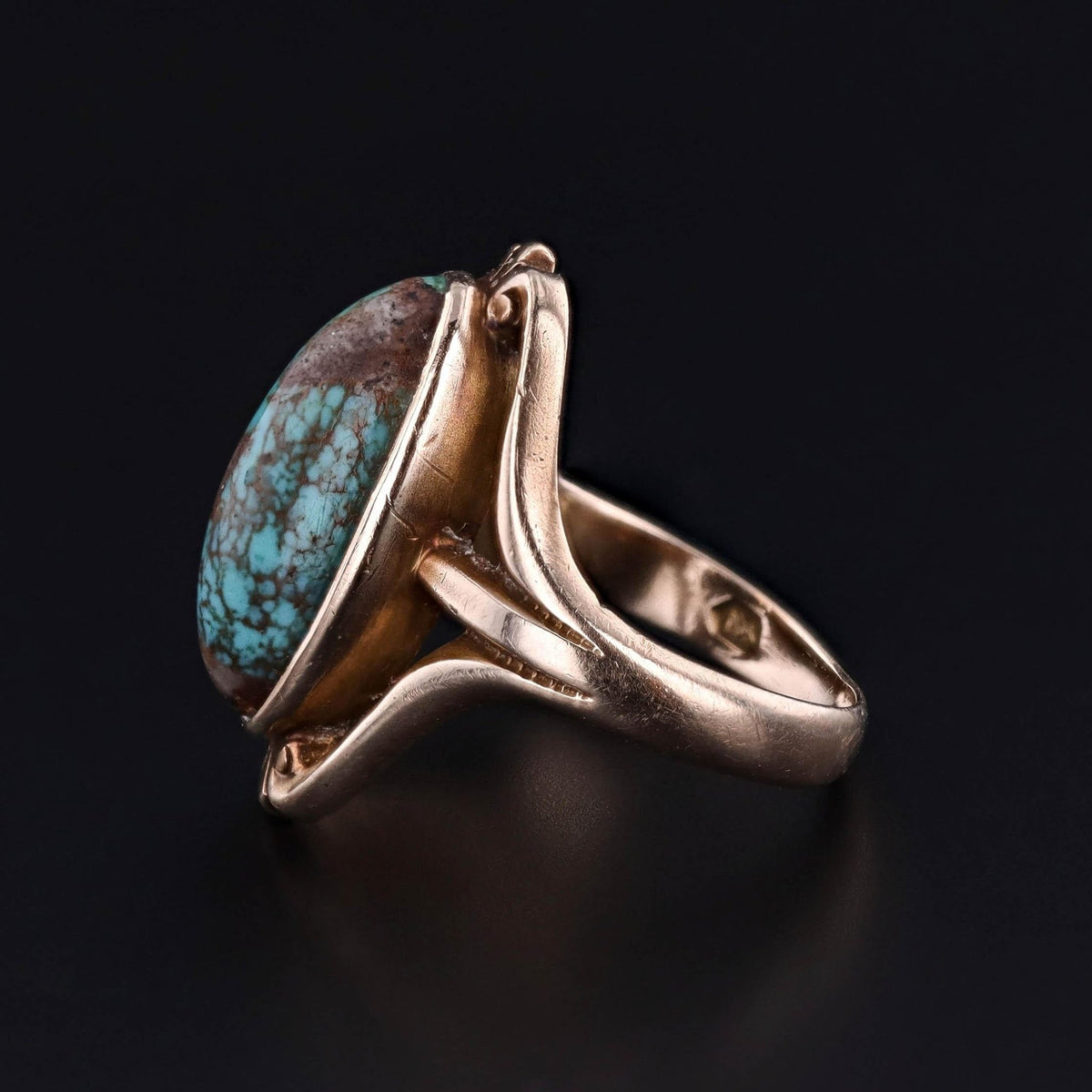 Antique Turquoise Ring of 10k Gold - Trademark Antiques