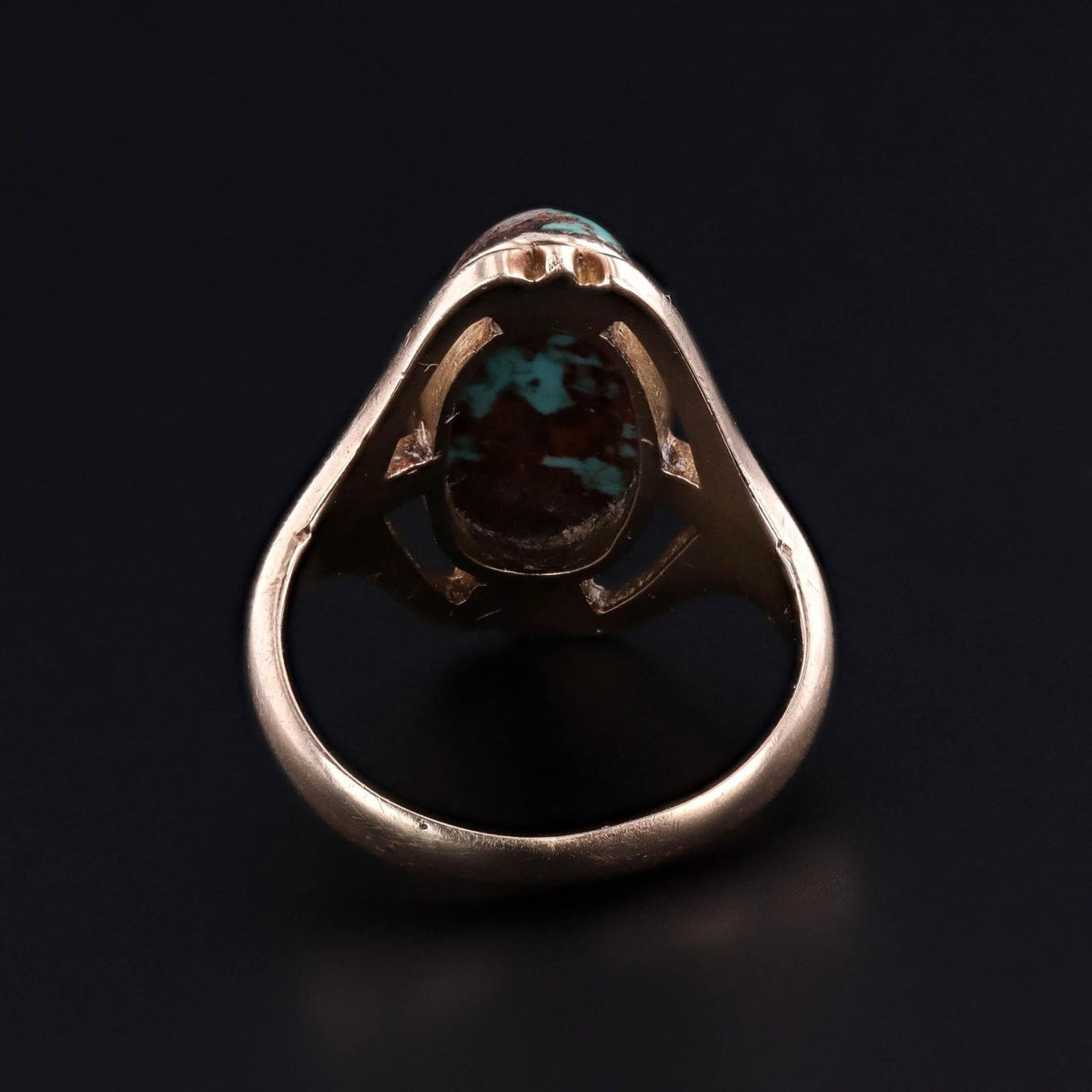 Antique Turquoise Ring of 10k Gold - Trademark Antiques