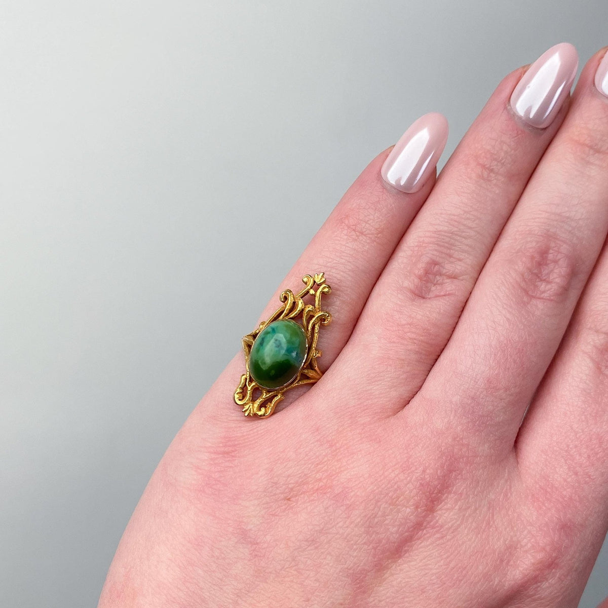 Antique Turquoise Ring of 14k Gold - Trademark Antiques