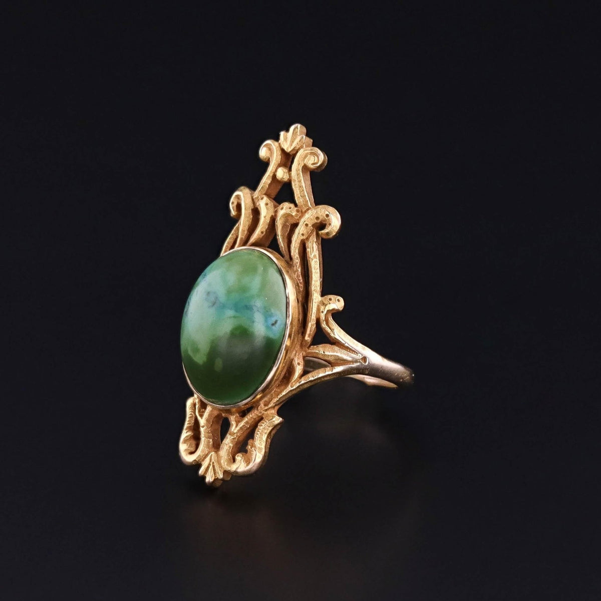 Antique Turquoise Ring of 14k Gold - Trademark Antiques