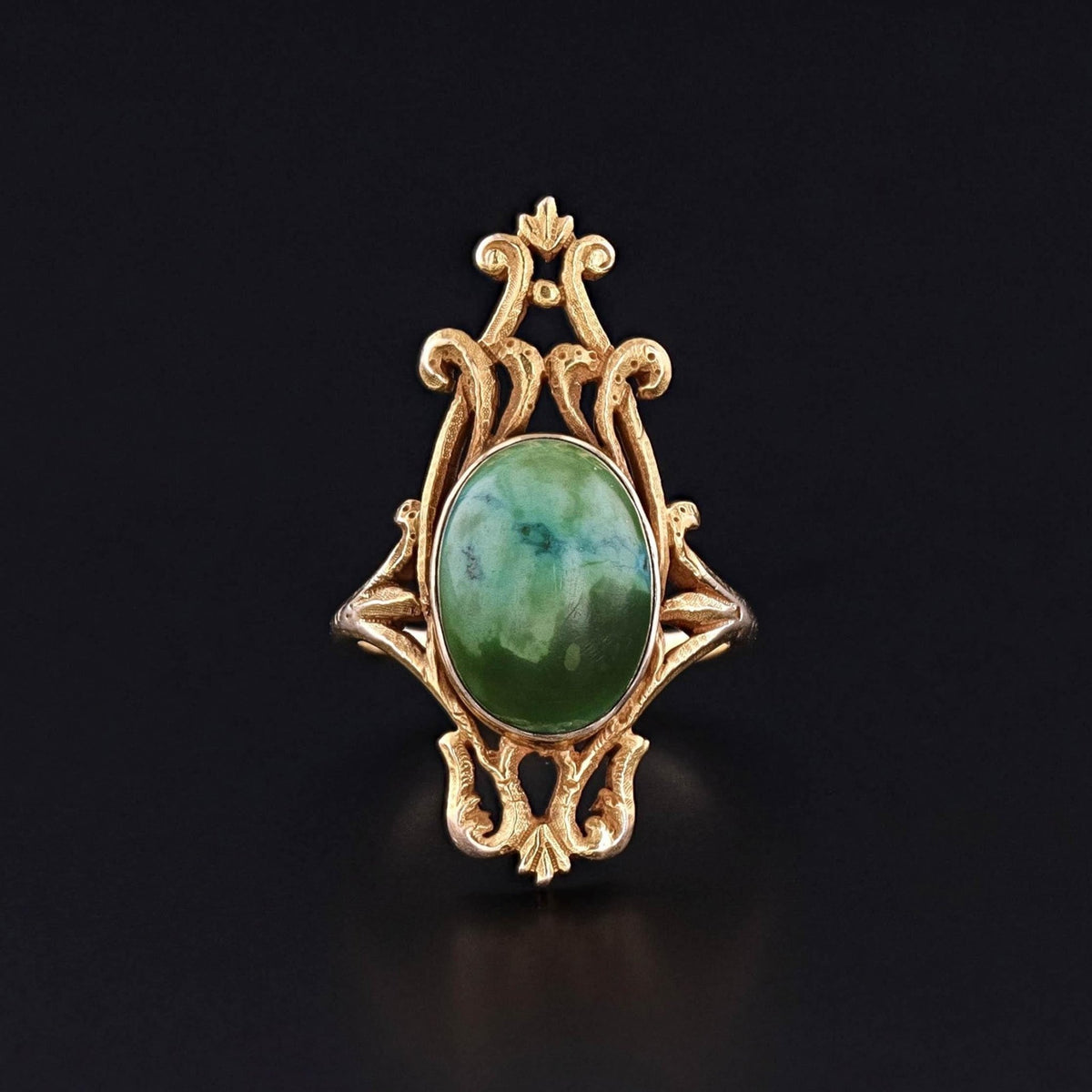 Antique Turquoise Ring of 14k Gold - Trademark Antiques