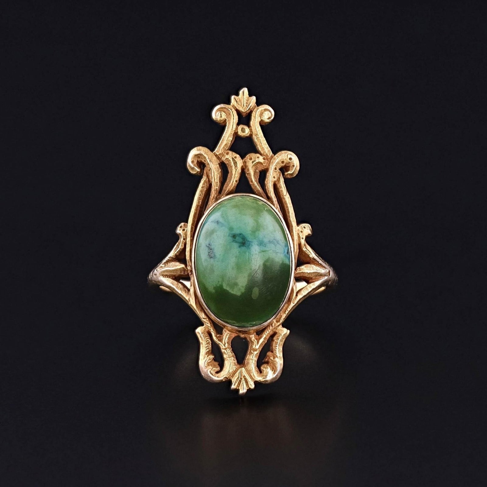Antique Turquoise Ring of 14k Gold - Trademark Antiques