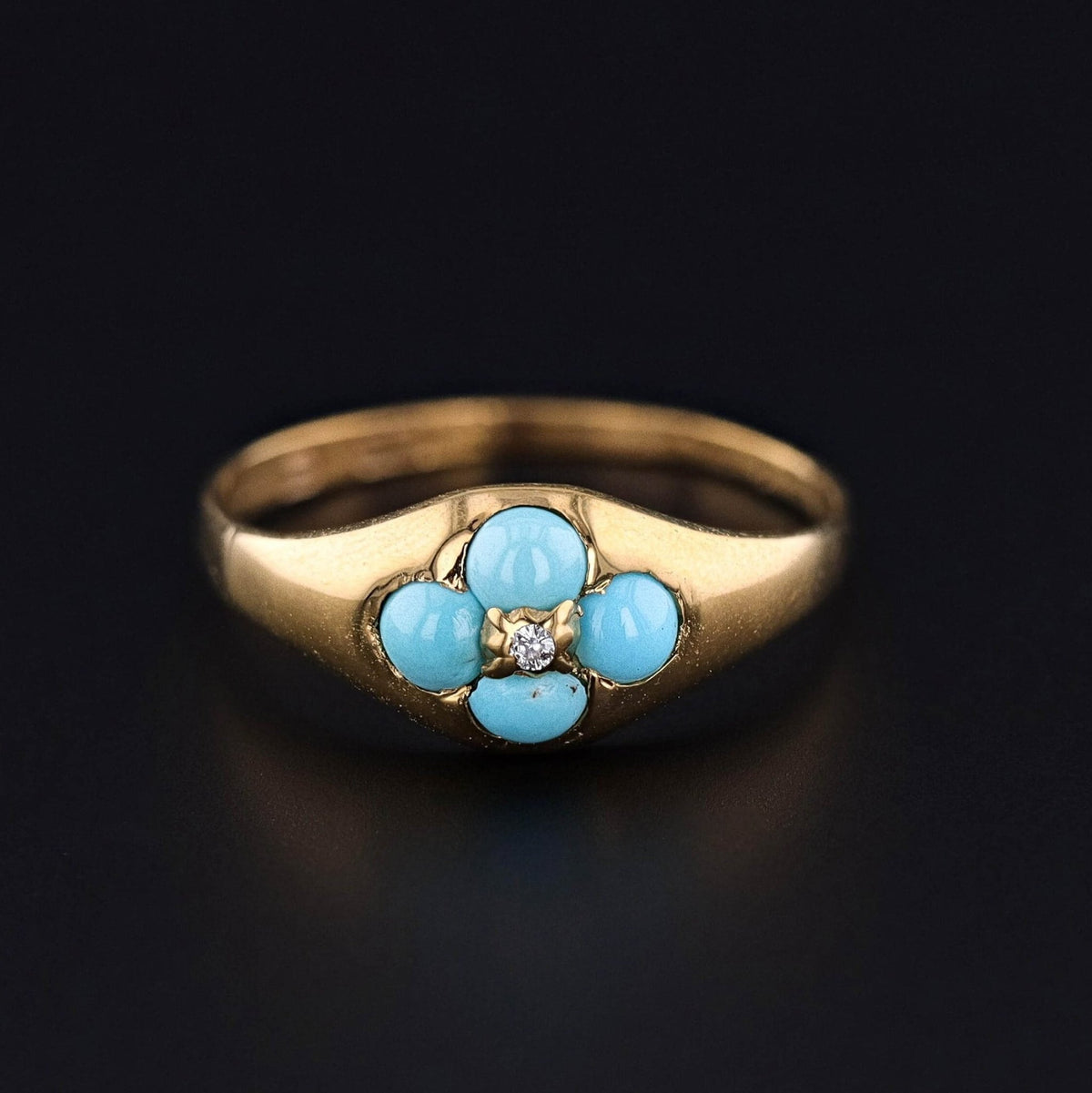 Antique Turquoise Ring of 15ct Gold - Trademark Antiques