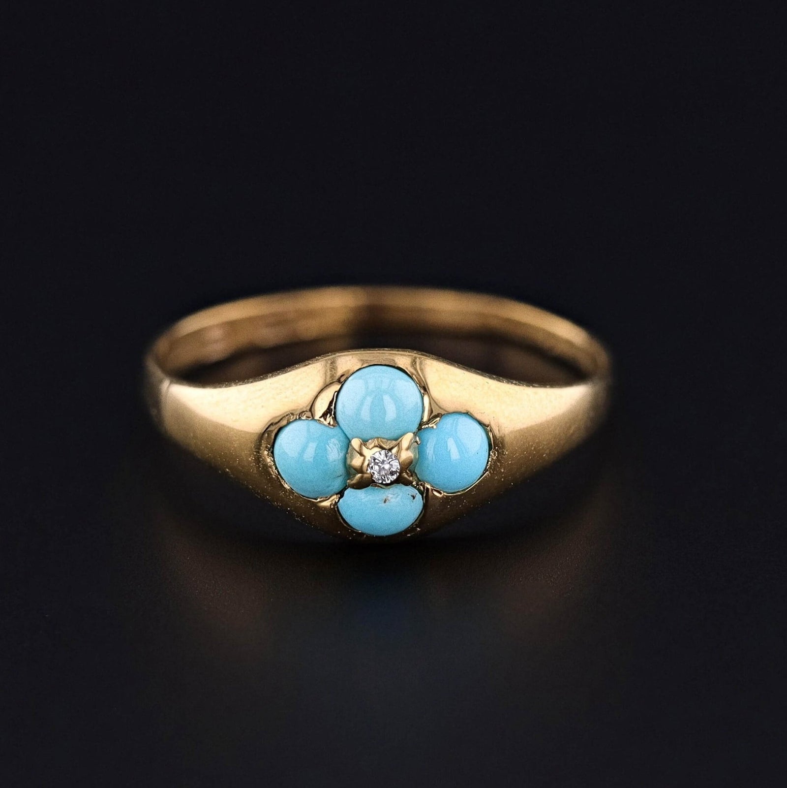 Antique Turquoise Ring of 15ct Gold - Trademark Antiques