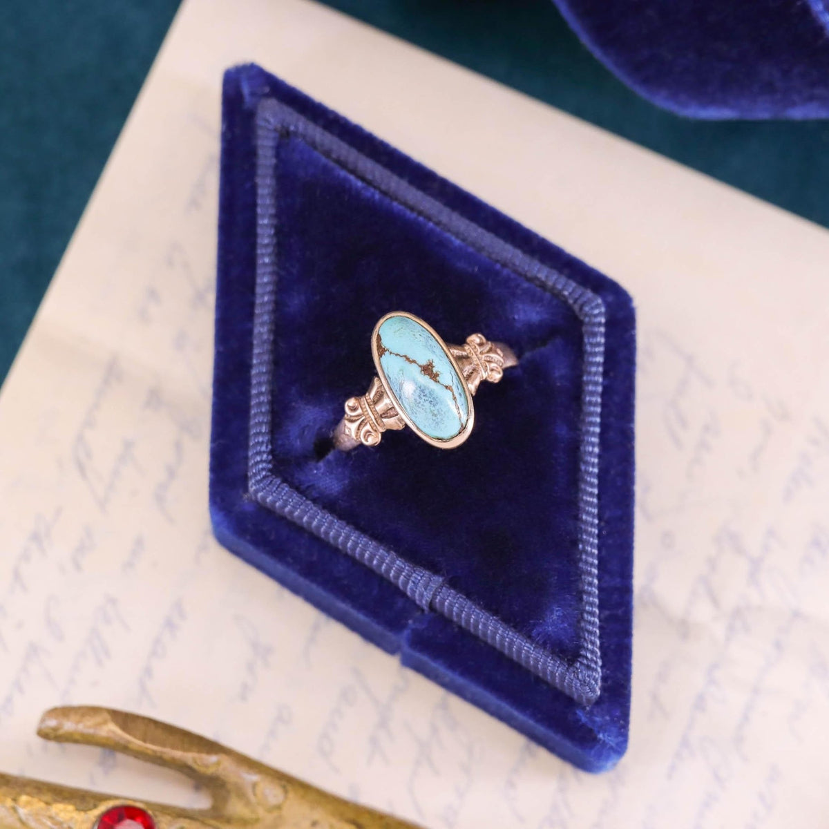Antique Turquoise Ring of 8ct Gold - Trademark Antiques