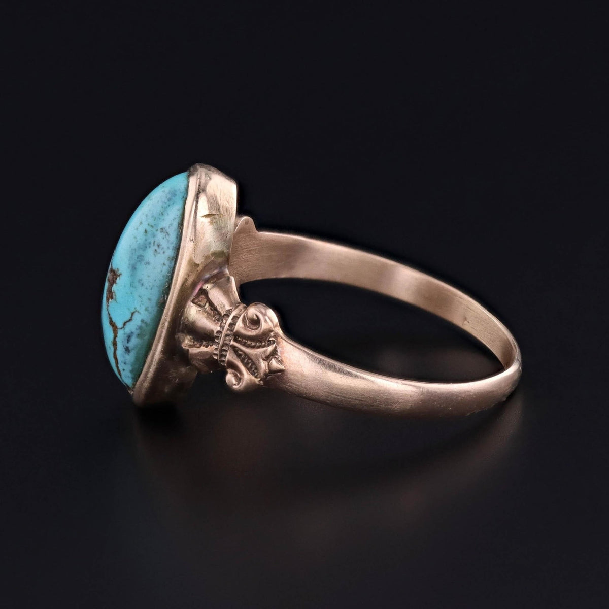 Antique Turquoise Ring of 8ct Gold - Trademark Antiques