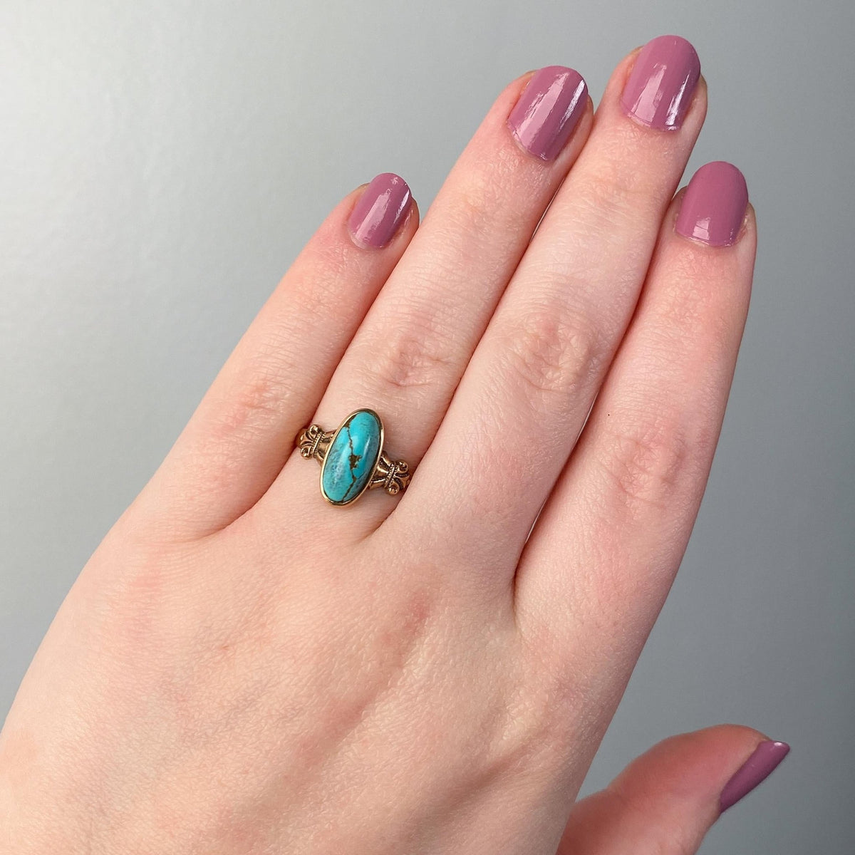Antique Turquoise Ring of 8ct Gold - Trademark Antiques