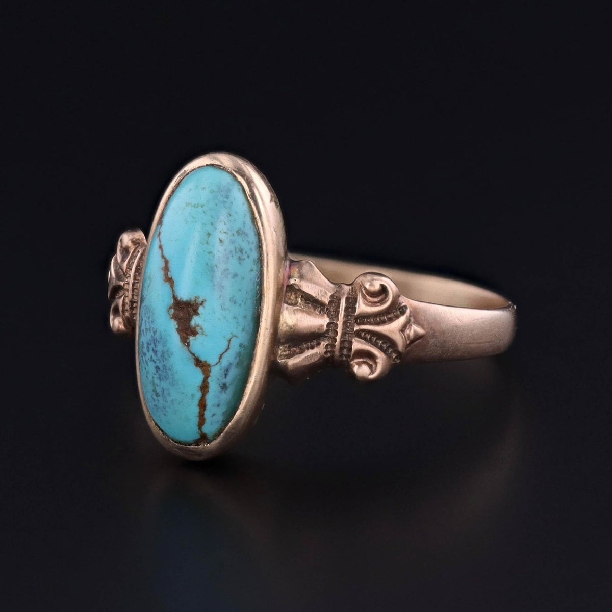 Antique Turquoise Ring of 8ct Gold - Trademark Antiques