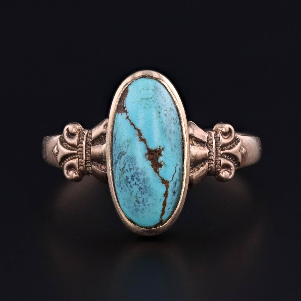 Antique Turquoise Ring of 8ct Gold - Trademark Antiques