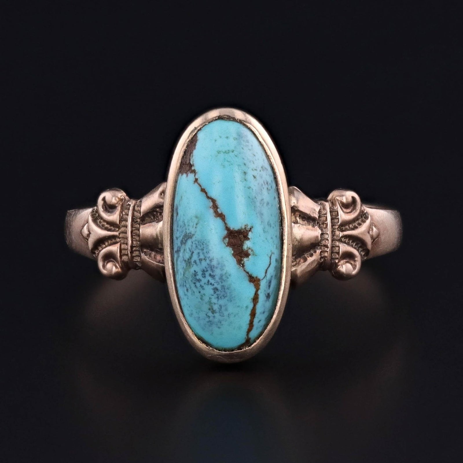 Antique Turquoise Ring of 8ct Gold - Trademark Antiques