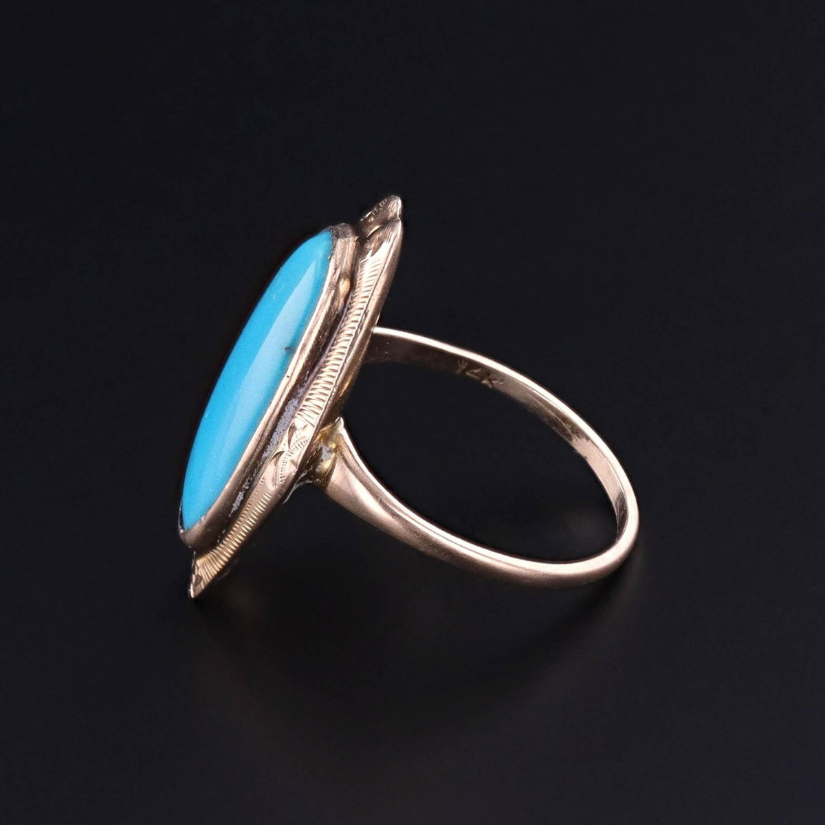 Antique Turquoise Ring of 9ct Gold - Trademark Antiques
