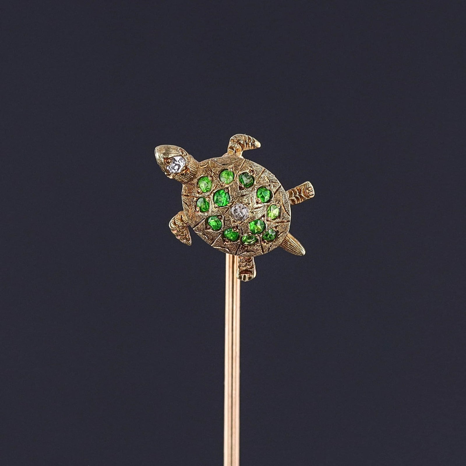 Antique Turtle Stickpin of 14k Gold - Trademark Antiques