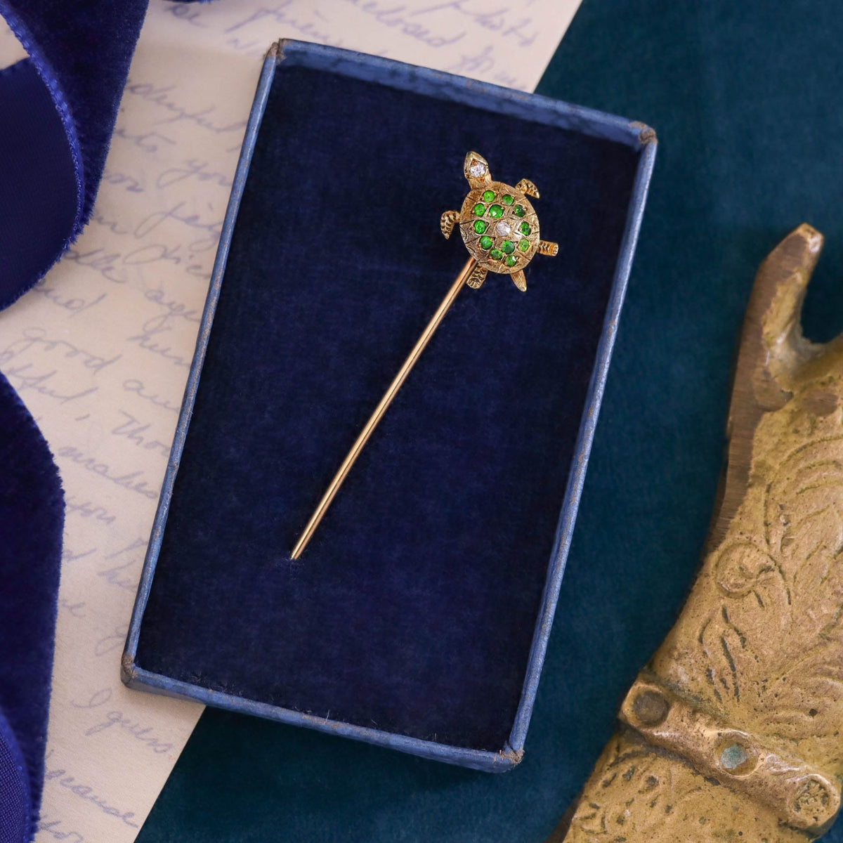 Antique Turtle Stickpin of 14k Gold - Trademark Antiques