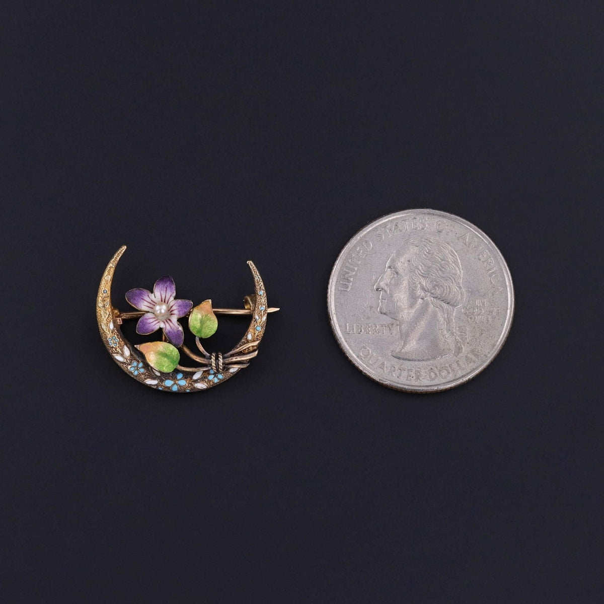 Antique Violet Honeymoon Brooch of 14k Gold - Trademark Antiques