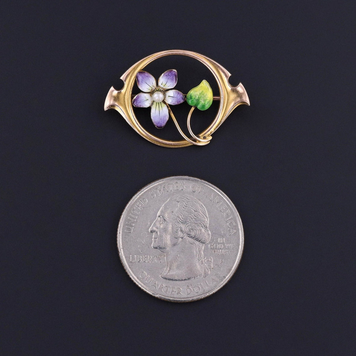 Antique Violet Pin of 10k Gold - Trademark Antiques