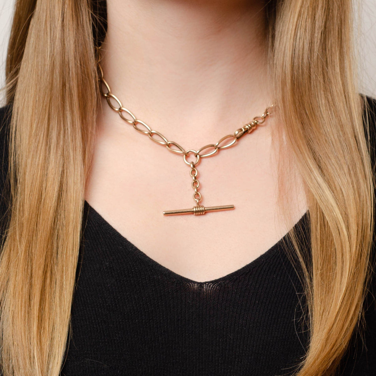 Antique Watch Chain Necklace of 14k Gold - Trademark Antiques