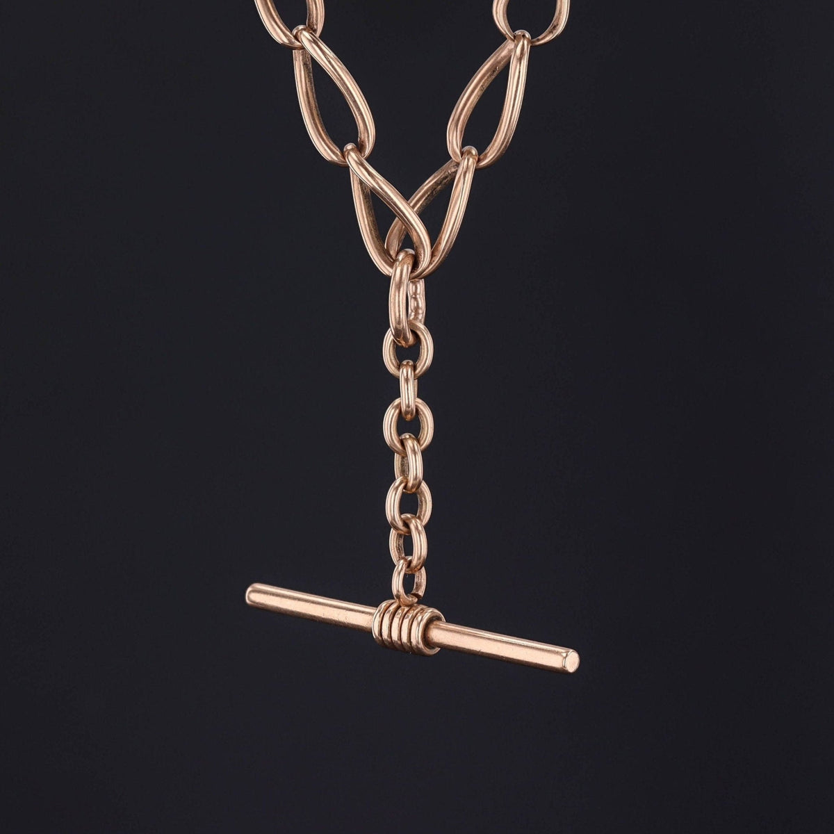 Antique Watch Chain Necklace of 14k Gold - Trademark Antiques