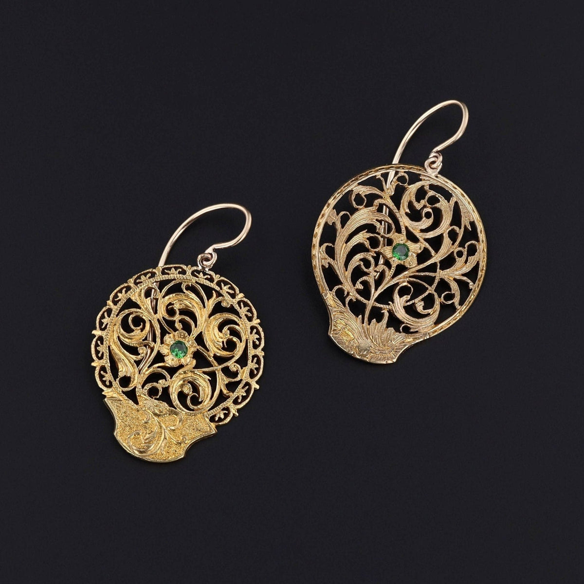 Antique Watch Cock Conversion Earrings - Trademark Antiques