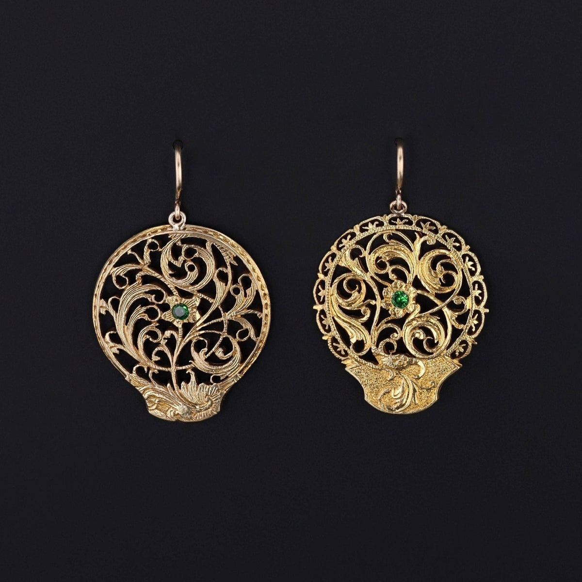 Antique Watch Cock Conversion Earrings - Trademark Antiques