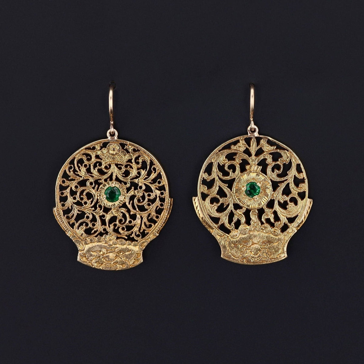 Antique Watch Cock Conversion Earrings - Trademark Antiques