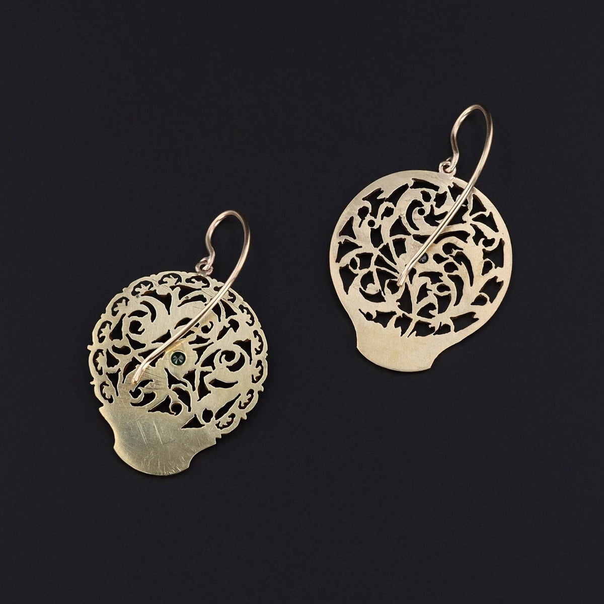 Antique Watch Cock Conversion Earrings - Trademark Antiques