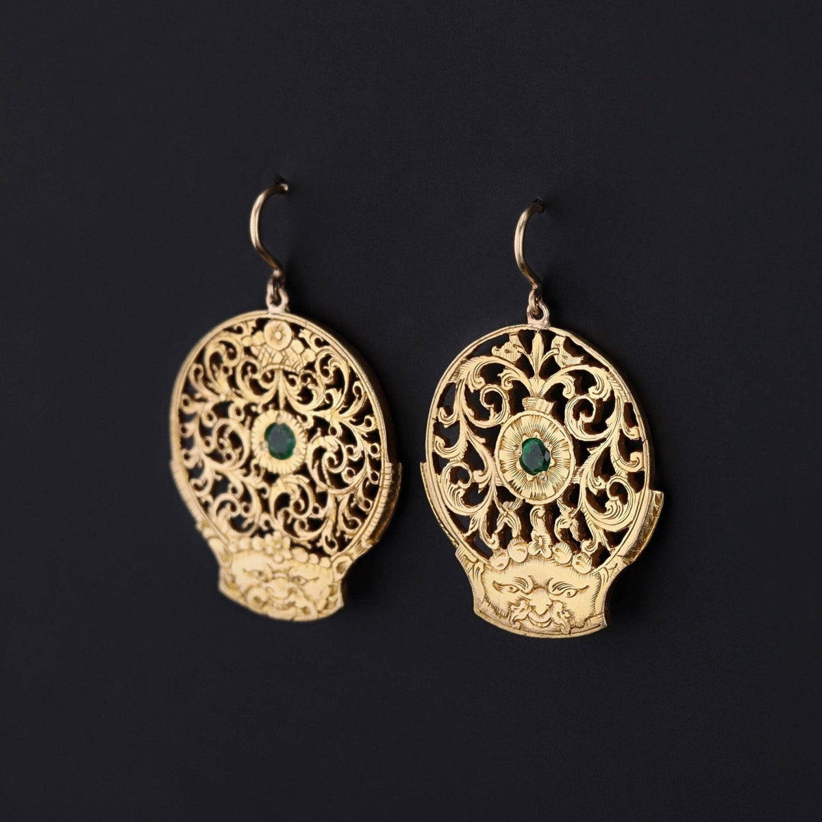 Antique Watch Cock Conversion Earrings - Trademark Antiques