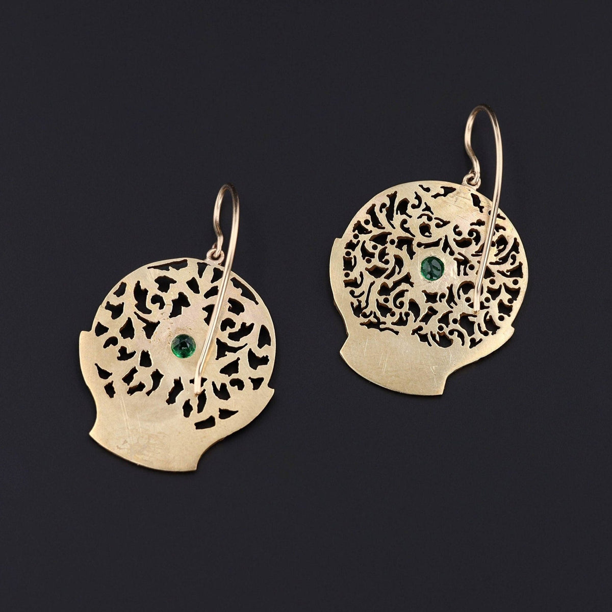 Antique Watch Cock Conversion Earrings - Trademark Antiques