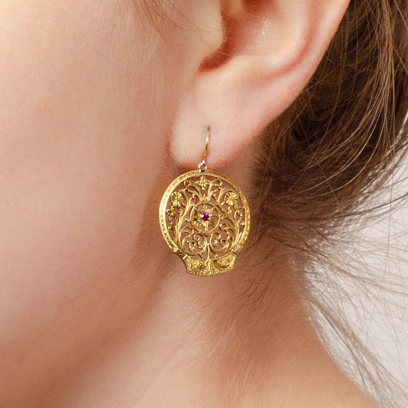 Antique Watchcock Conversion Earrings - Trademark Antiques