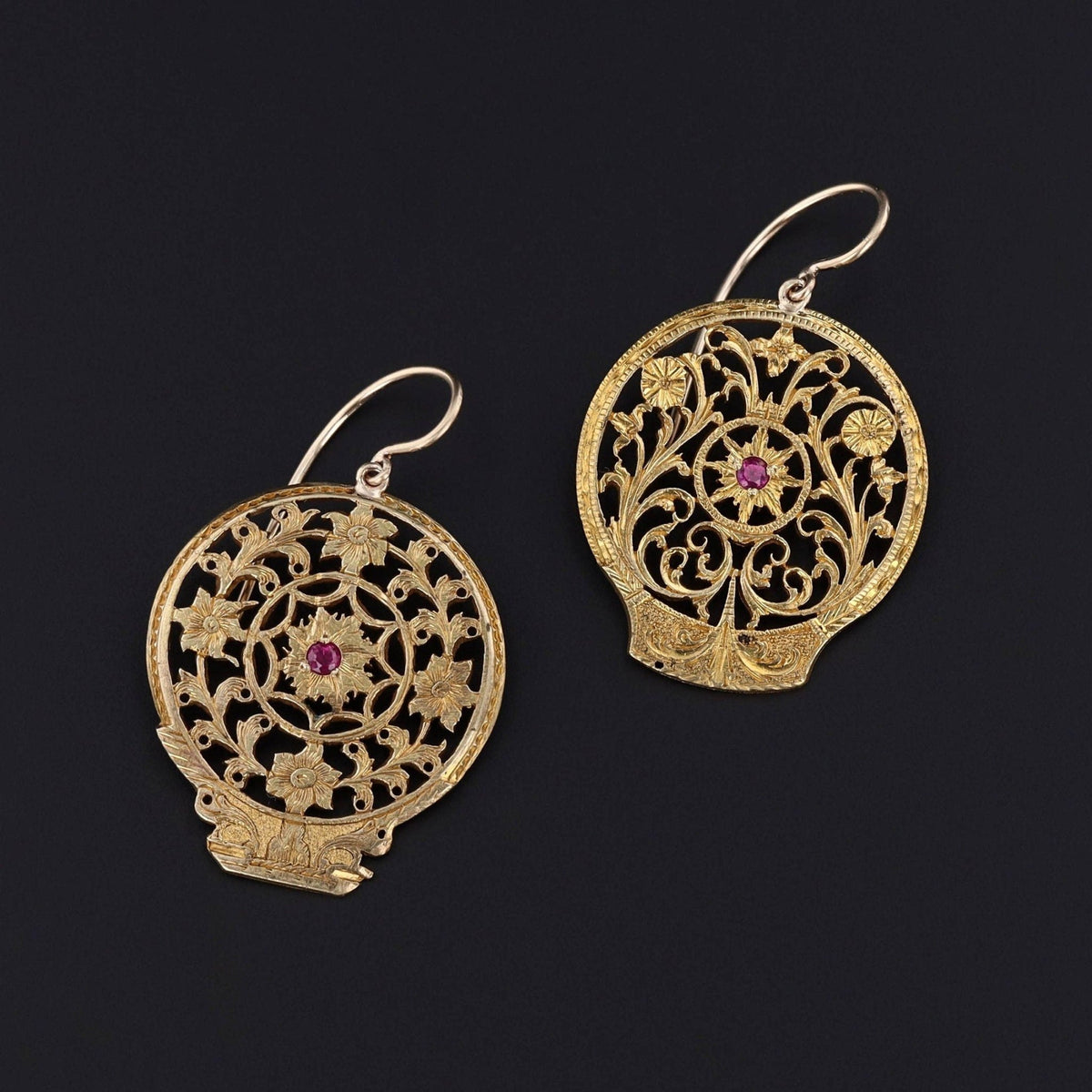 Antique Watchcock Conversion Earrings - Trademark Antiques